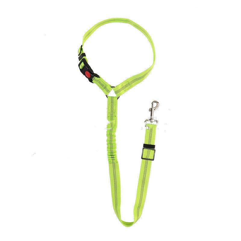 Pet Car Harness Elastic Reflective Strap, Adjustable Nylon Dog Seatbelt Leash