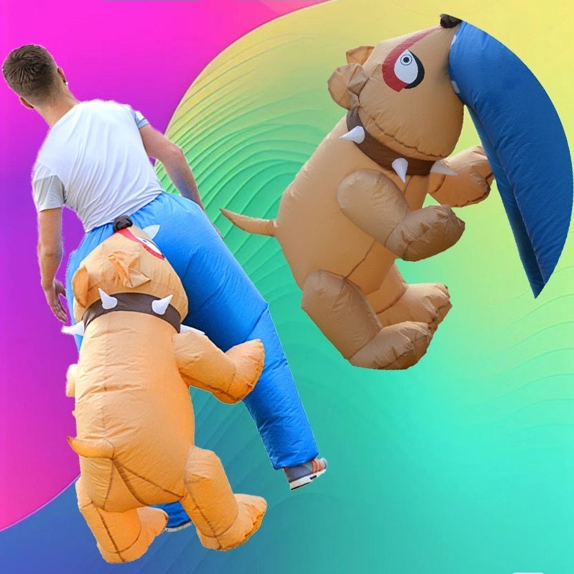 Halloween Inflatable Dog Costume, Funny Festival Bite-Ass Inflatable Clothing