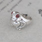 Vintage Shine: S925 Silver Glossy Frog Ring with Vintage Craftsmanship.