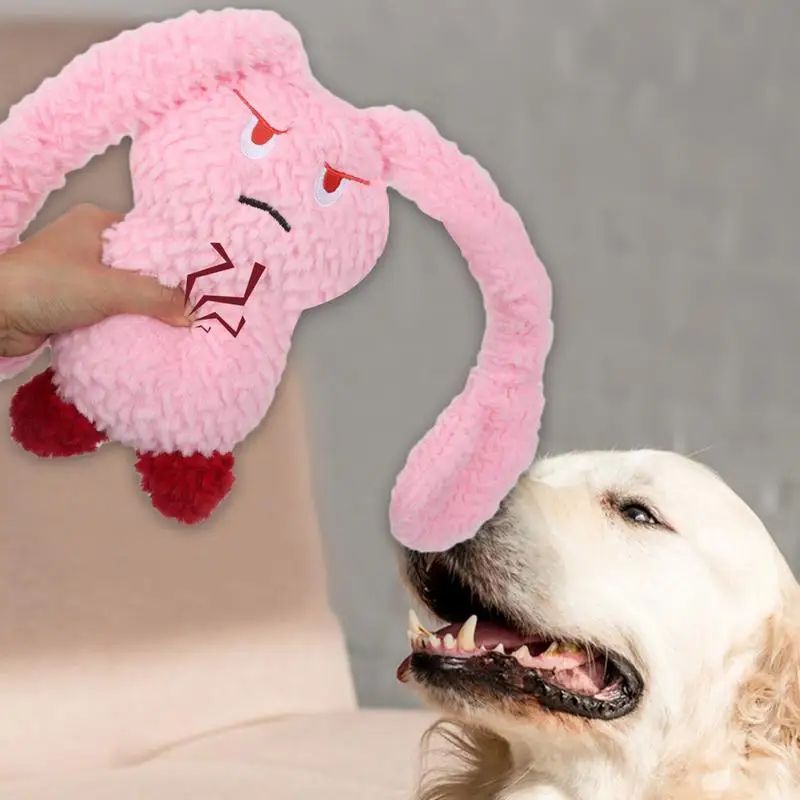 Tough Love: Bunny Squeaky Dog Teething Toy ($\mathbf{35\text{cm}}$ Plush Chew Toy for Medium/Small Dogs).
