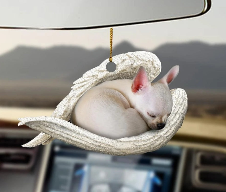 Sleeping Dog Angel Car Pendant, Cute Acrylic Hanging Ornament for Cars, Doors & Home Decor