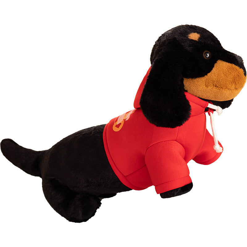 Cozy & Cute: Sweatshirt/Collar Sausage Dog Doll Plush Toy ($\mathbf{30}$–$\mathbf{55\text{cm}}$) for Youth.