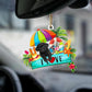 Sleeping Angel Dog Car Pendant, Cute Acrylic Hanging Ornament for Cars, Doors & Home Decoration