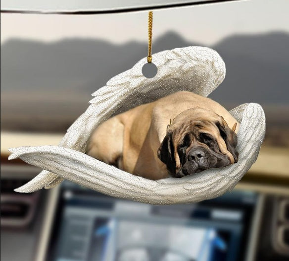 Sleeping Dog Angel Car Pendant, Acrylic Hanging Ornament for Cars, Doors & Home Decor