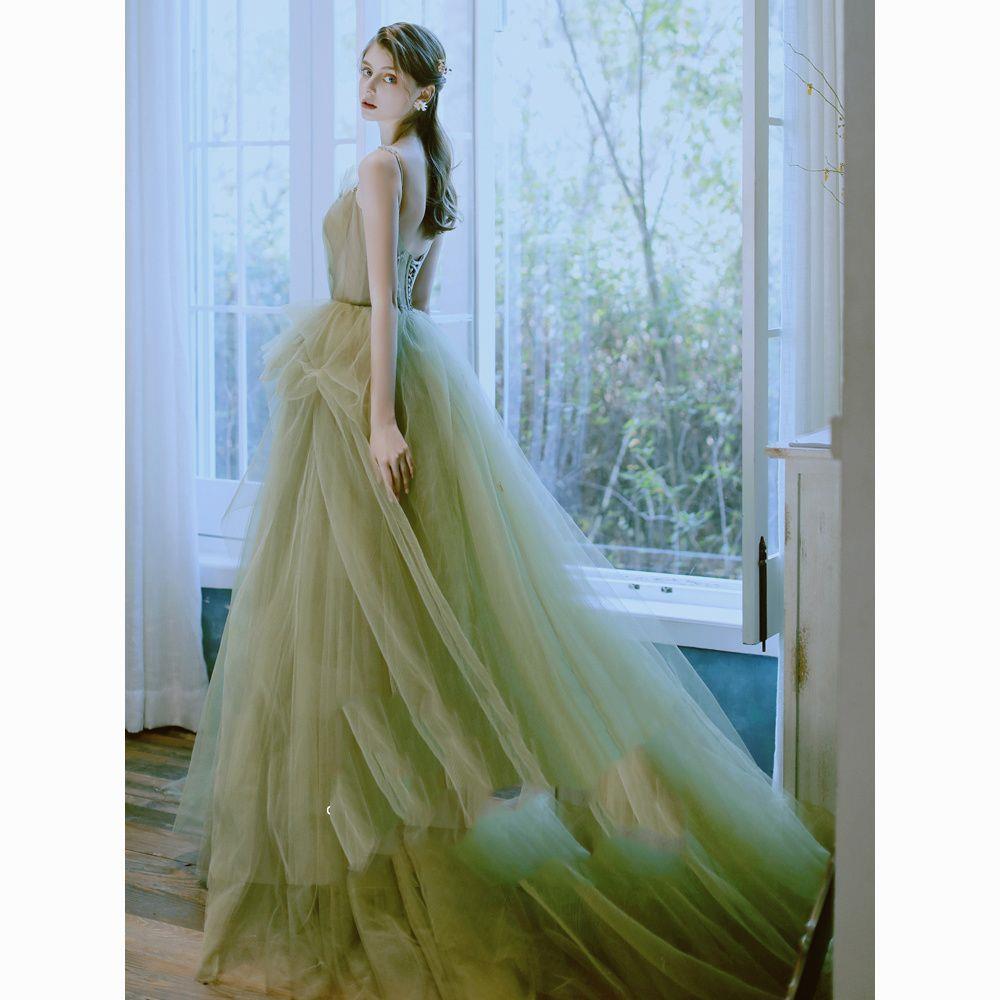 Avocado Green Sleeveless Long Dress Effortless Elegance