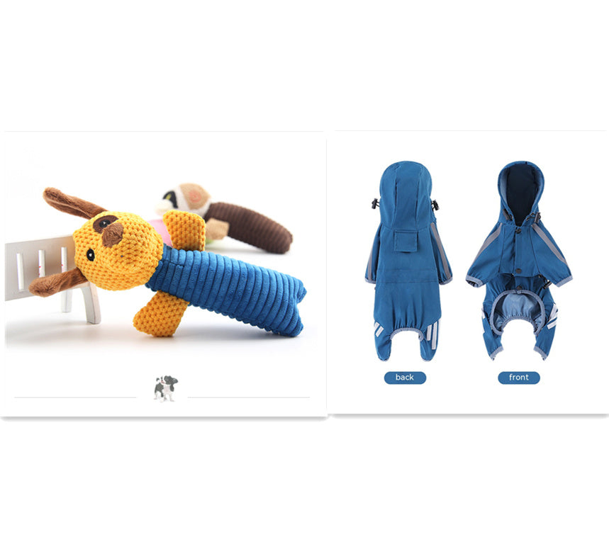 Squeaky Snuggles: Soft Plush Sound Dog Toys (Puppy, Calf, or Frog Styles).