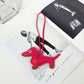 Sausage Dog Carrying Strap Bag Ornament, PU Leather Hanging Accessory