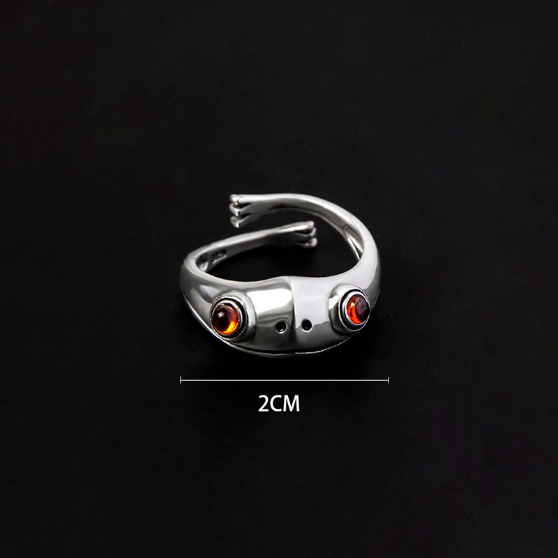 Street Style Statement: Hip Hop Frog Animal Open Ring (Unisex, Adjustable).