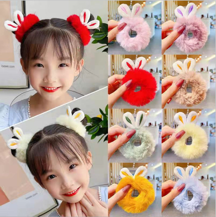 Hair Rope, Simple Bunny Ears Plush Hair Ring (Korean Style)