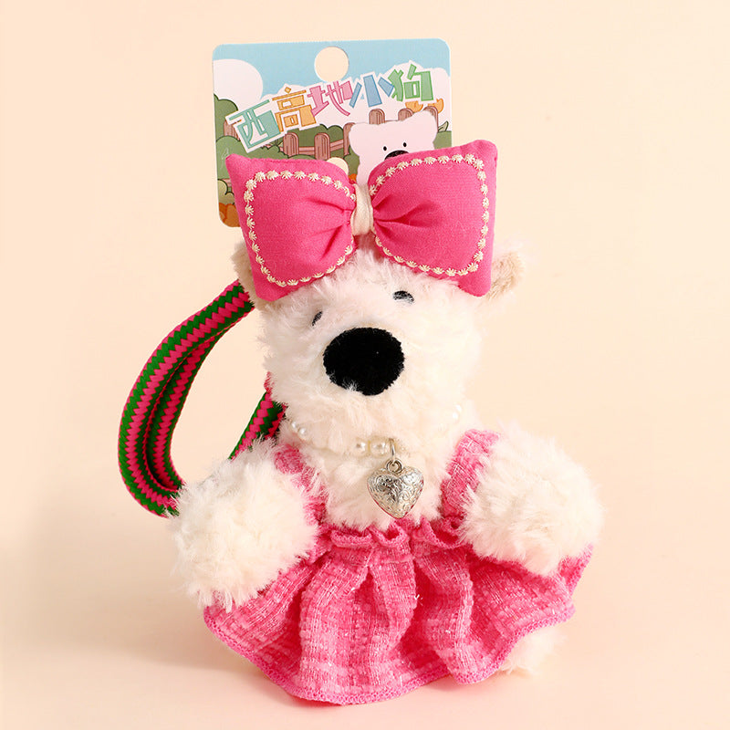 Creative Cartoon Plush West Highland Puppy Dog Keychain