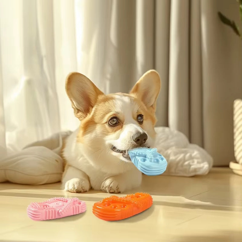Pet Dog Chewing Toy Slippers, Durable Rubber Teething Shoes for Puppies
