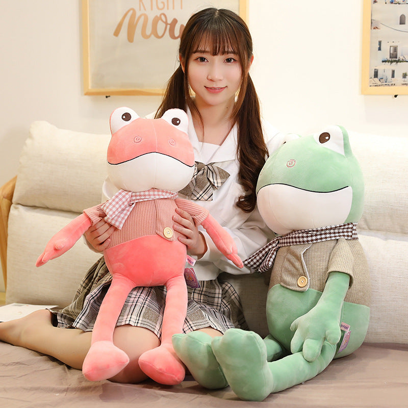 Couple Color Long-Leg Round-Eye Frog Plush Toy – William Frog Doll for Boys & Girls