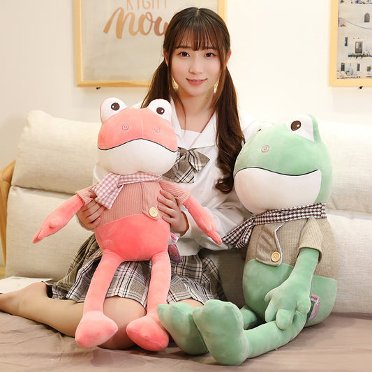 Couples' Cuddle: Long Leg Round Eye William Frog Plush Doll ($\mathbf{38-90\text{cm}}$).
