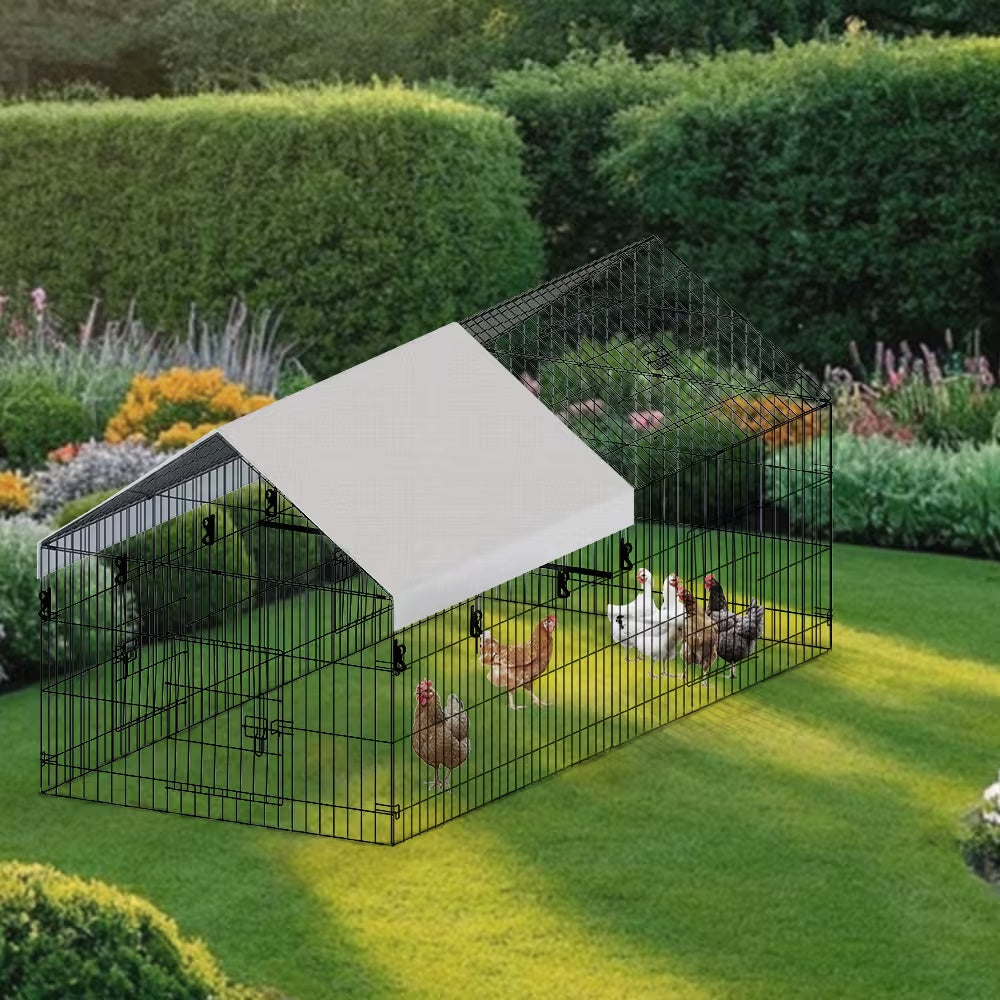Pointed Wire Chicken Coop – Outdoor Poultry Breeding Enclosure (Black Gray)