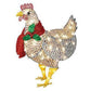 Festive Feathered Friends: Light-Up Chicken Christmas Scarf Garden Ornaments (Acrylic, Pastoral Style).