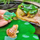 Miniature Charm: Creative Simulation Frog and Mother Turtle Micro Landscape Ornament.