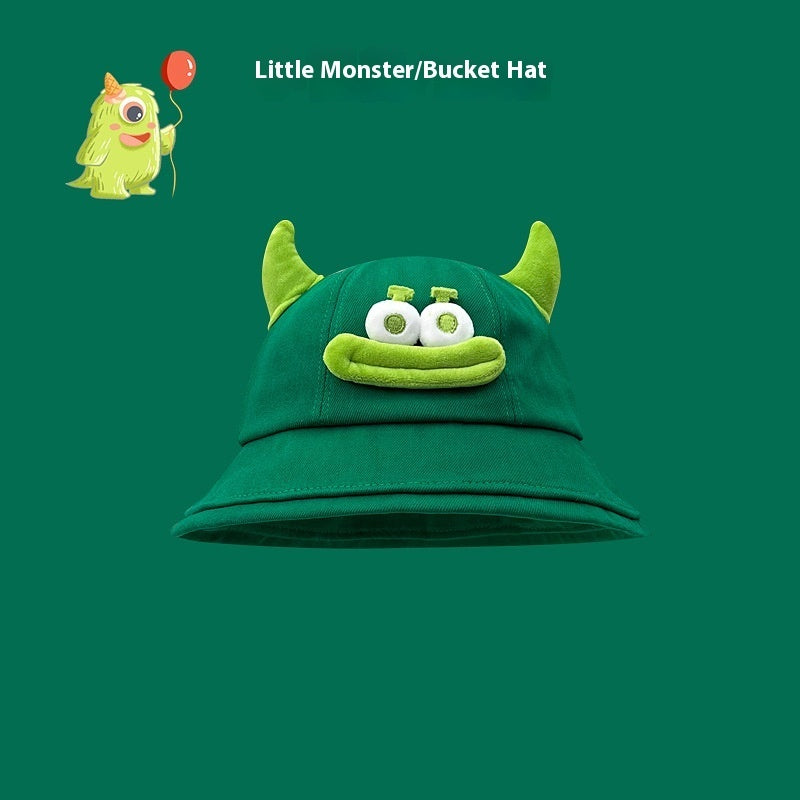 Seasonal Style: Cute Cartoon Fisherman Hat with Frog and Monster Designs (Tie-Dyed).