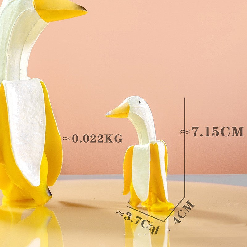 Fruit Fusion: Banana Friend Duck Cute Quirky Resin Ornament (Modern Simplicity).