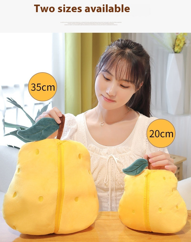 Cute Creative Pear-to-Love Duck Doll Pillow – Adorable Plush Cushion for Teens