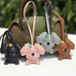 Curly Dog Keychain, PU Leather Pendant Charm (Half-Handmade)