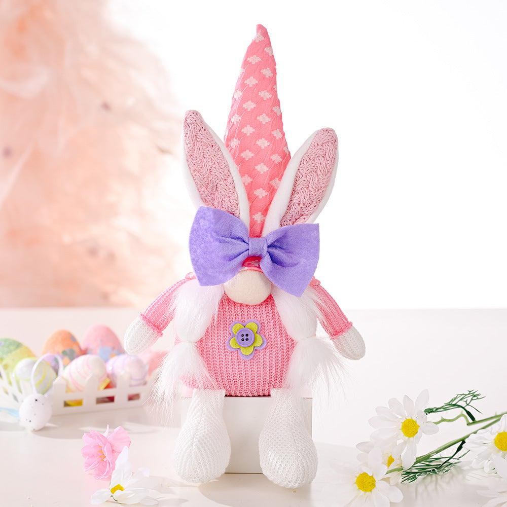 Creative Easter Bunny Doll Ornament, Fashion Simple Faceless Cloth Decoration (Male & Female)