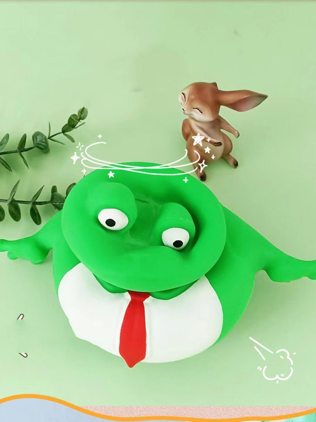 Stress Away: Pinch and Pull Frog Prince TPR Decompression Toy (Two Sizes).