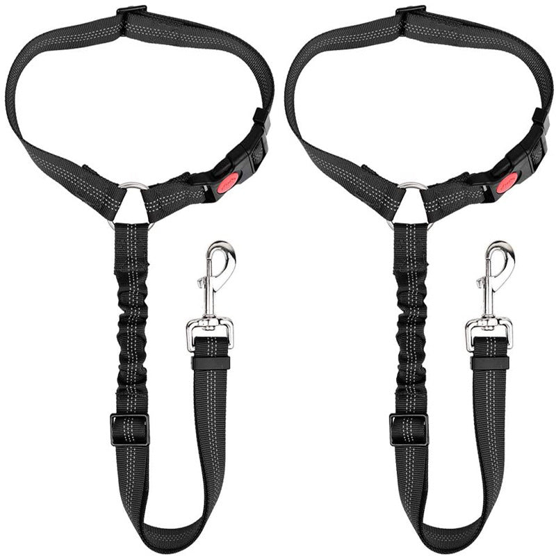 Pet Car Harness Elastic Reflective Strap, Adjustable Nylon Dog Seatbelt Leash