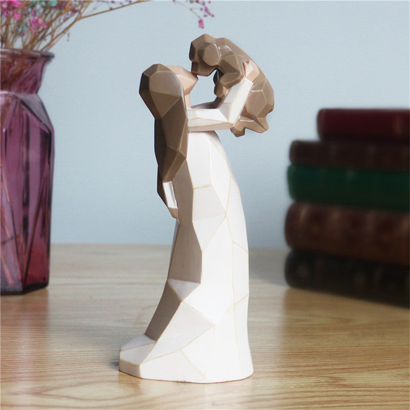 Fashion Angel Woodcut Dog Holding Ornament, Modern Resin Decorative Pendant