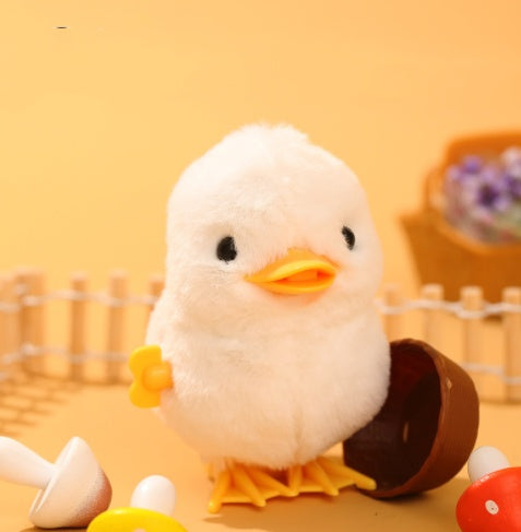 Clockwork Jumping Chicken & Duck Toy – Plush Simulation Wind-Up Animal for Kids
