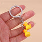 Sky High Style: Cartoon Little Yellow Duck & Cloud Keychain Accessory (Zinc Alloy).