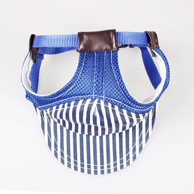 Striped Sun Hat for Dogs, Adjustable Pet Headdress for Small, Medium & Large Breeds