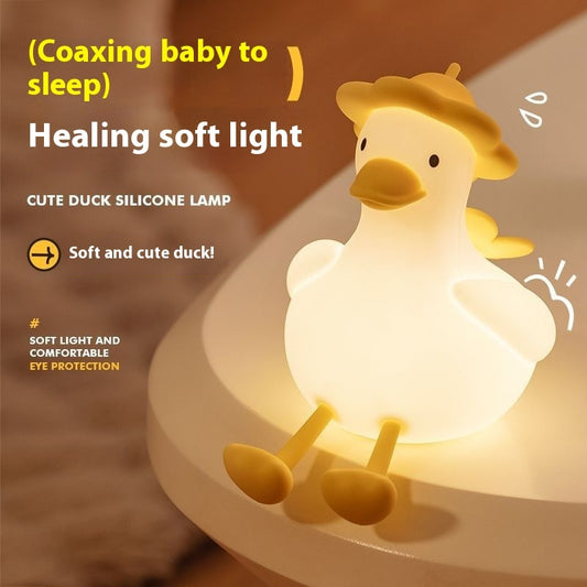 Cute Duck Night Lamp – Baby Feeding Light with Eye Protection & Mobile Phone Holder