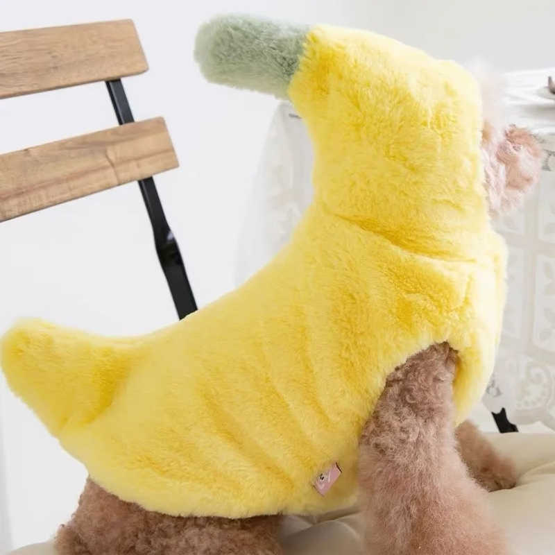 Dog Clothes, Autumn and Winter Funny Banana Pet Costume