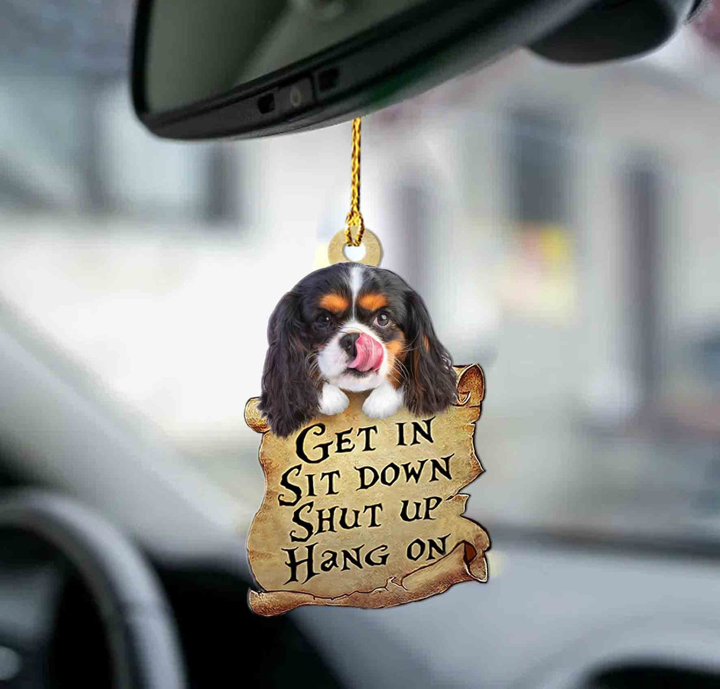 Sleeping Angel Dog Car Pendant, Cute Acrylic Hanging Ornament for Cars, Doors & Home Decor