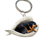 Acrylic Creative Cute Dog Keychain, Double-Sided Printed Animal Pendant