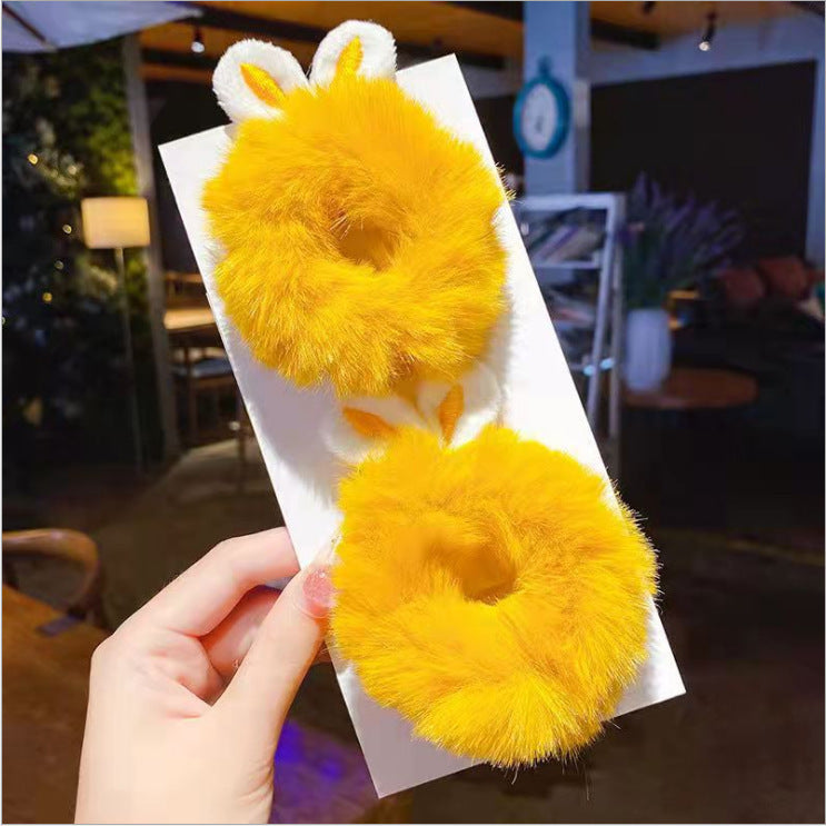 Hair Rope, Simple Bunny Ears Plush Hair Ring (Korean Style)