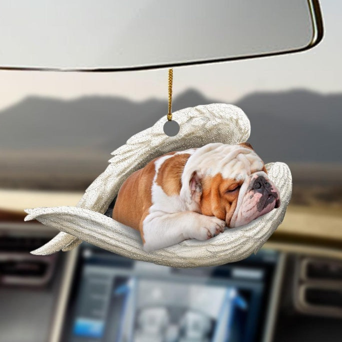 Sleeping Dog Angel Car Pendant, Cute Acrylic Hanging Ornament for Cars, Doors & Home Decor