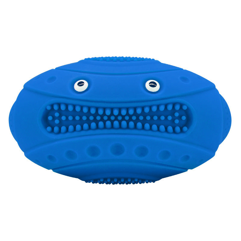 Water Fun: Creative Frog Rugby Floating Dog Toy with Squeaker (Durable Rubber).