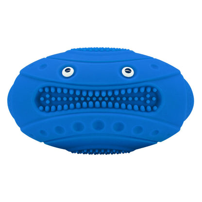 Water Fun: Creative Frog Rugby Floating Dog Toy with Squeaker (Durable Rubber).