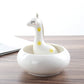 White Ceramic Animal Ornament with Tray, Dog, Cat & Hippo Decorative Planter (Small)