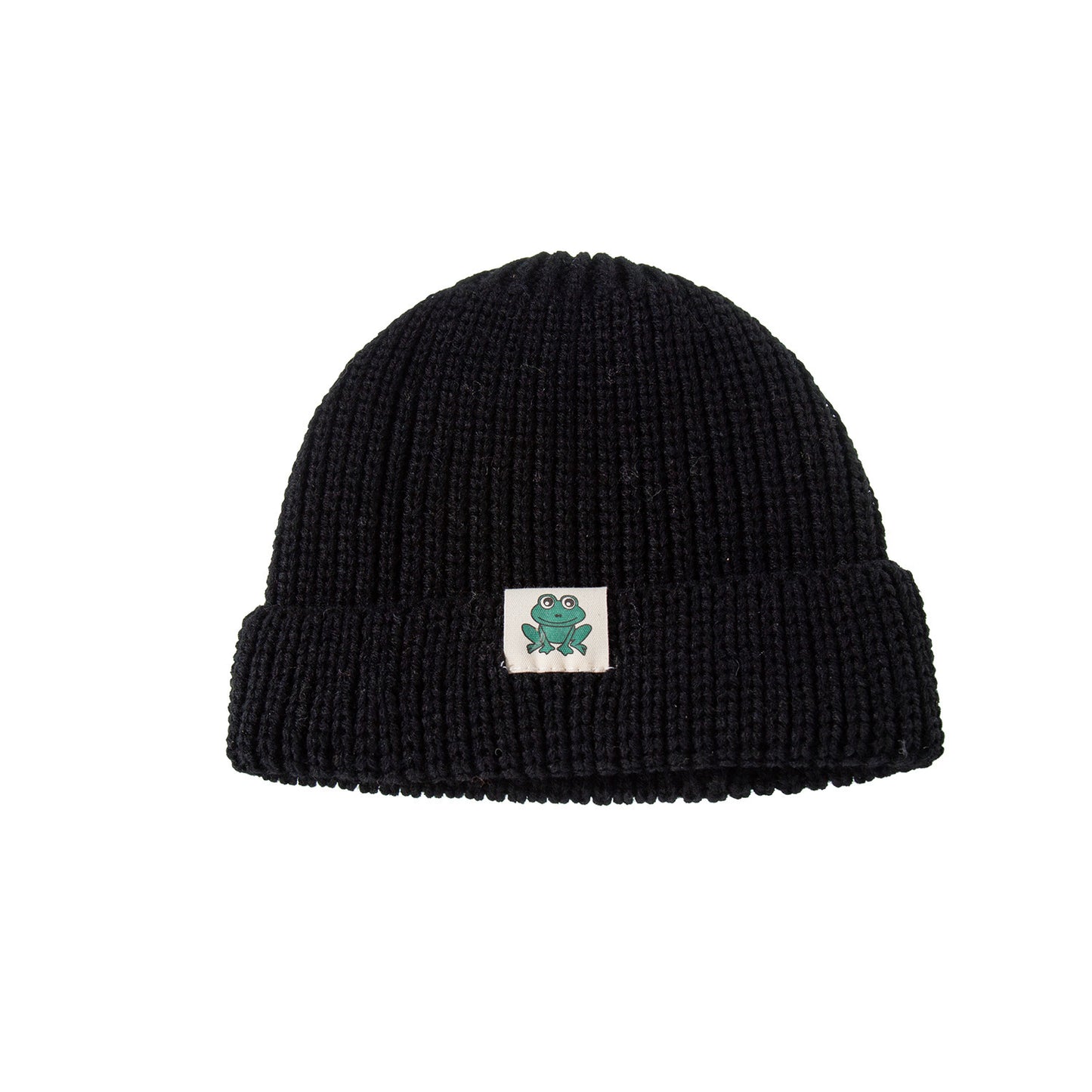 All-Season Warmth: Multicolor Frog Cloth Label Knitted Woolen Hat (Unisex).