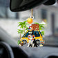 Sleeping Angel Dog Car Pendant, Cute Acrylic Hanging Ornament for Cars, Doors & Home Decoration