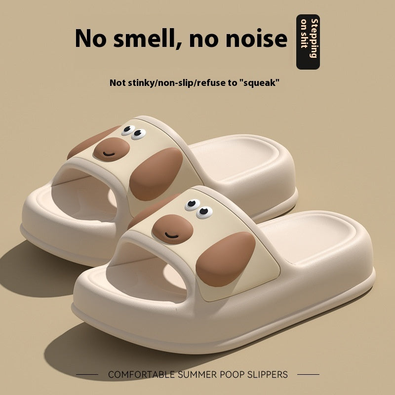 Cute Cartoon Dog Slippers, Non-slip Bathroom & Floor Summer House Shoes