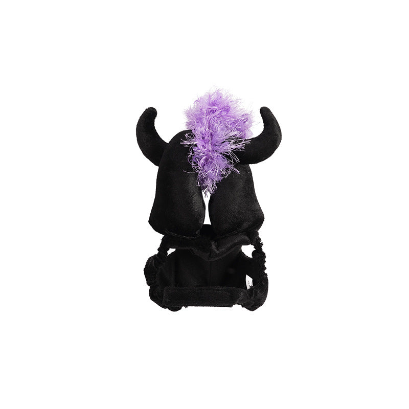 Halloween Demon Cloak & Horn Hat Costume for Pets, Cat & Dog Cosplay Outfit