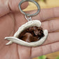 Creative Fashion Cute Dog-Shaped Acrylic Keychain, Single-Sided Print