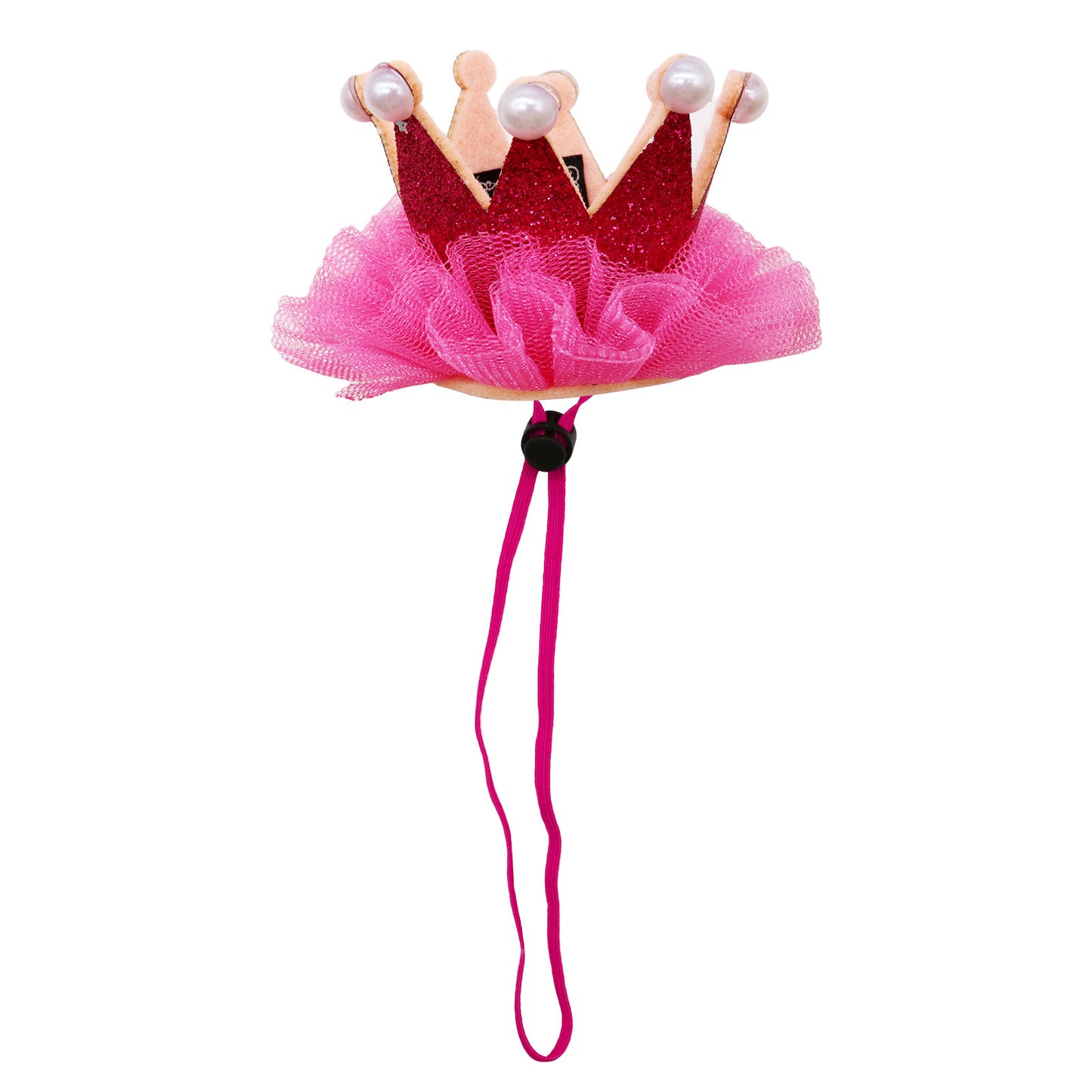 Princess-Style Mesh Crown Hat for Pets, Birthday Party Headwear for Dogs & Cats