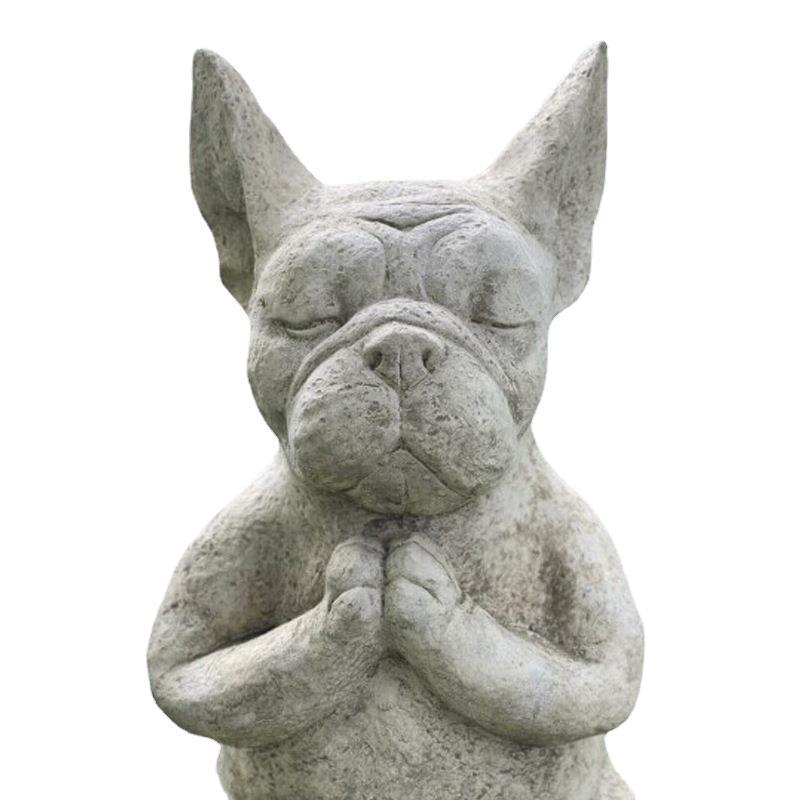 Meditation Dog Resin Ornament, French Bulldog Modern Simple Craft Décor