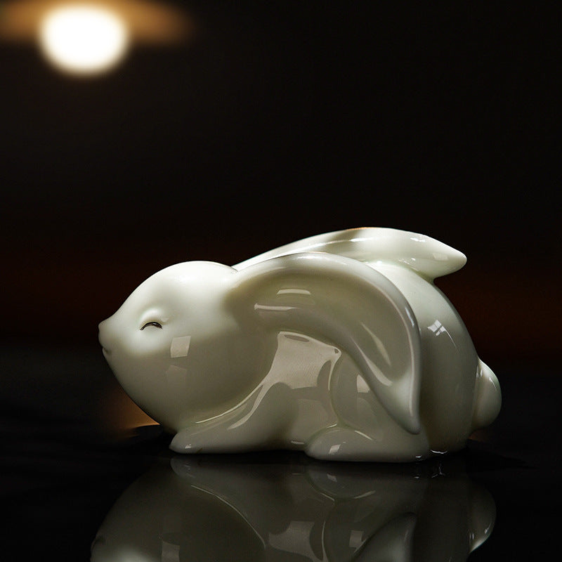 Mascot Creative Ceramic Bunny Ornaments, Lucky & Moon Rabbit Figurines