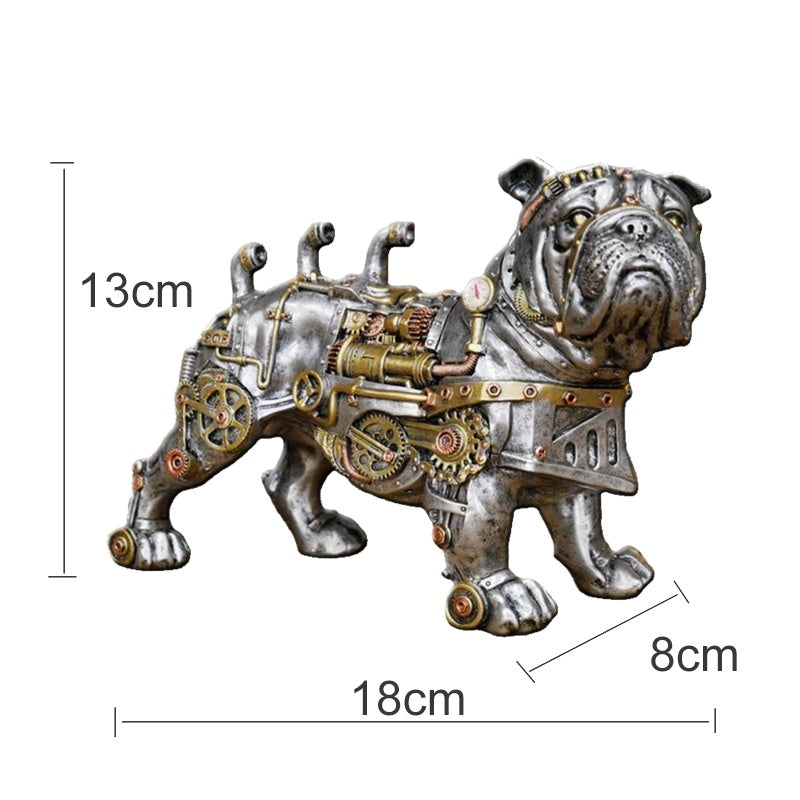Mechanical Punk Dog Resin Ornament, Hand-Painted Modern Decorative Craft