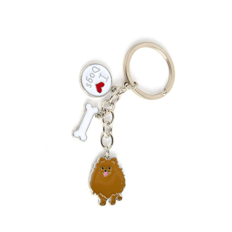 Creative Pet Dog Car Key Ring, Zinc Alloy Animal Keychain for Car Keys & Accessories
